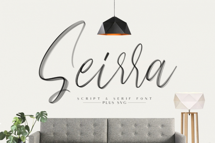 Seirra Typeface (Brush Font & Serif Font) plus SVG Font Font Download