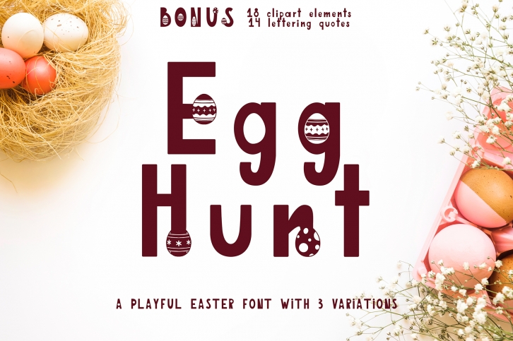 Egg Hunt-decorated font Font Download