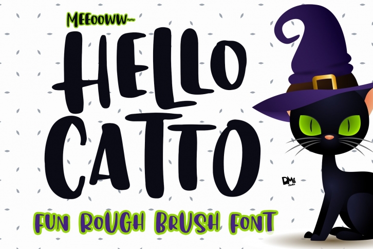 Hello Catto - Fun Rough Brush Font Font Download