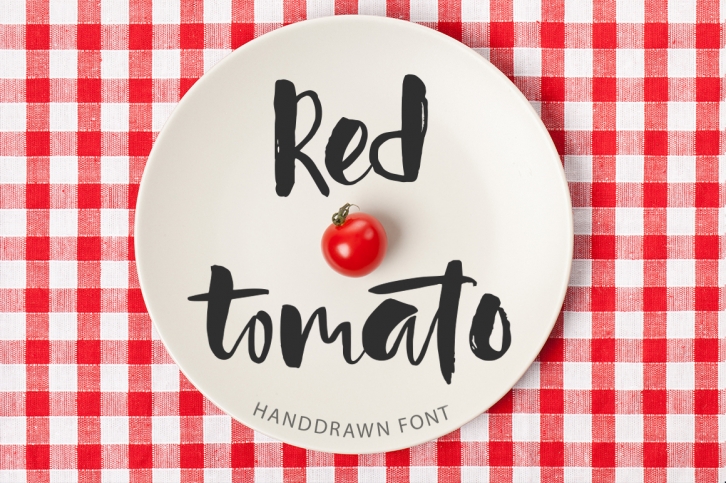 Red tomato. Script font. Font Download