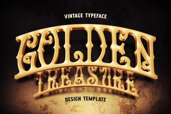 Golden Treasure font & template Font Download