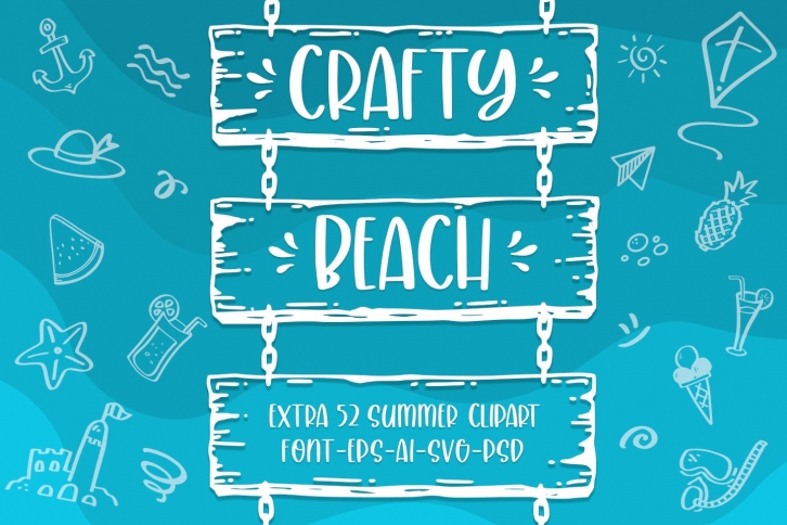 Crafty Beach -extra summer clipart- Font Download