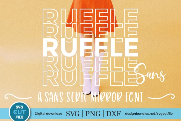 Ruffle Sans Mirror font with stacked letters - an OTF file Font Download