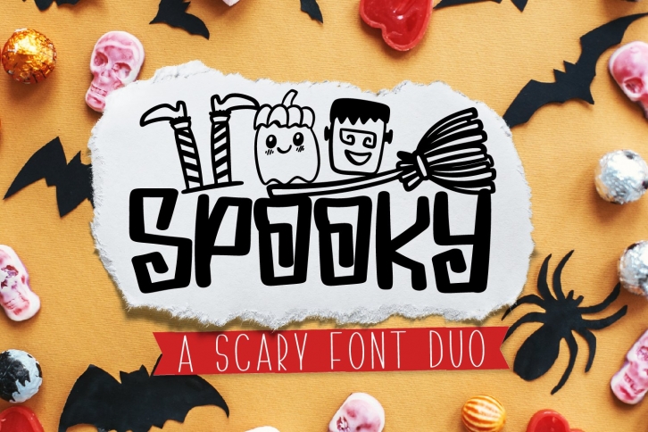 Spooky Dudes - A Scary Silly Halloween Font & Dingbat Duo! Font Download