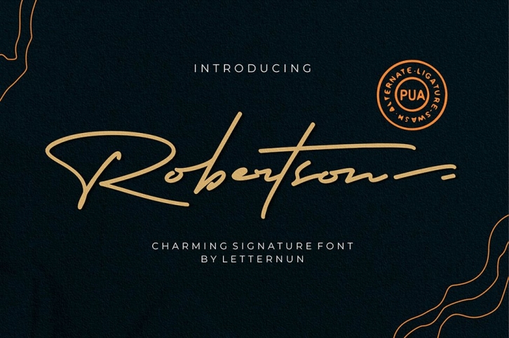 Robertson| Charming Signature Font Font Download