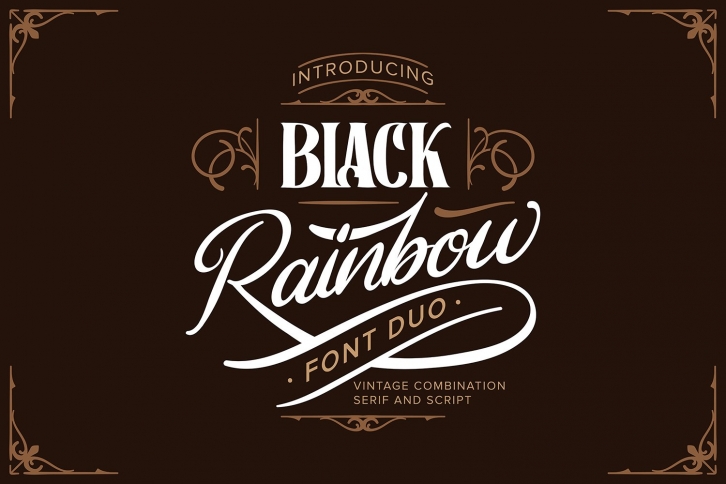 Black Rainbow | Font Duo Vintage Serif and Script Font Download