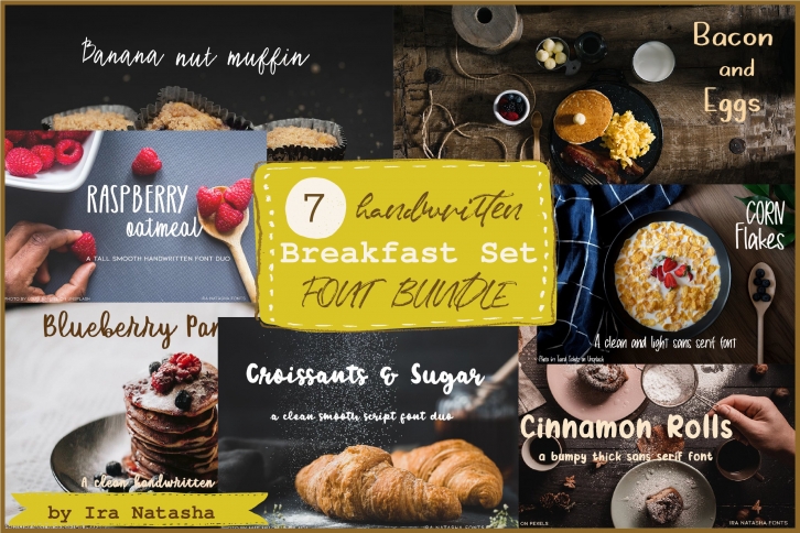 Breakfast Set Font Bundle Font Download