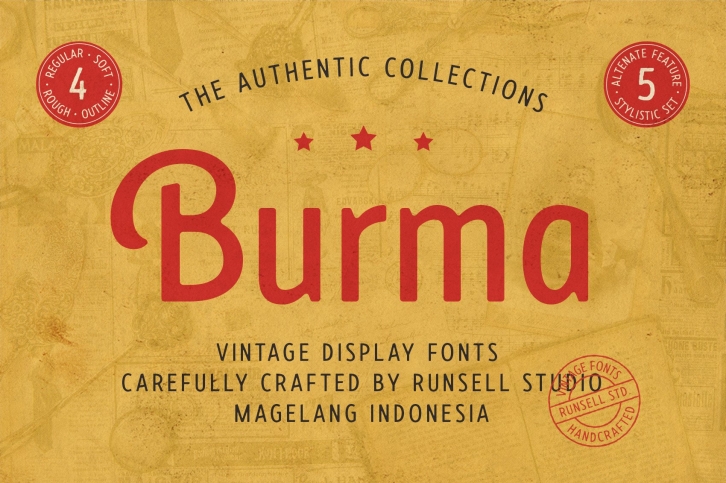 Burma Vintage Font Collection Font Download