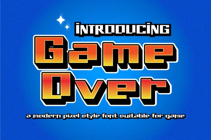 Game Over - Modern Pixel Style Font Font Download