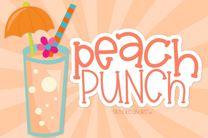 Peach Punch - A Fun Mixed Height Print Font Font Download