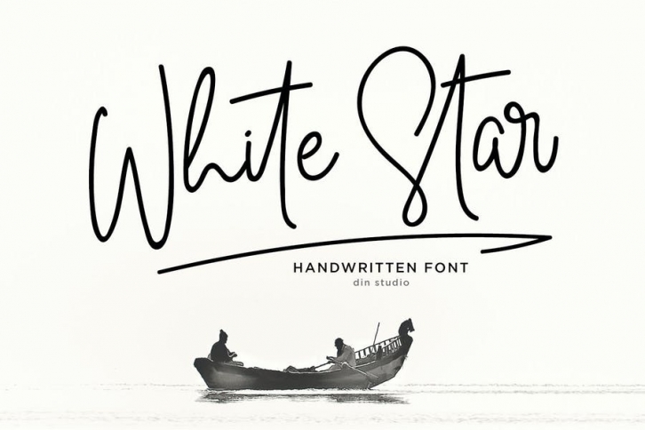 White Star - Monoline Signature Font Font Download