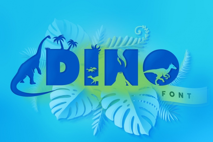 Little Dino - A Lovely Dinosaur Font Font Download
