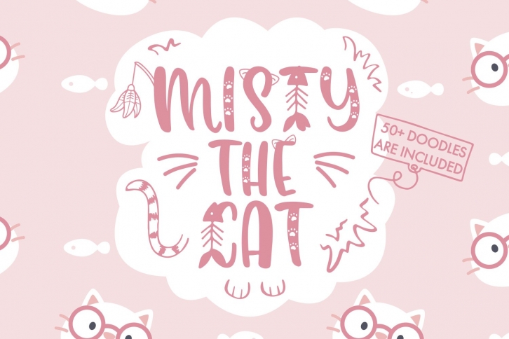 Misty The Cat - 5 Designs With Bonus Doodles Font Download