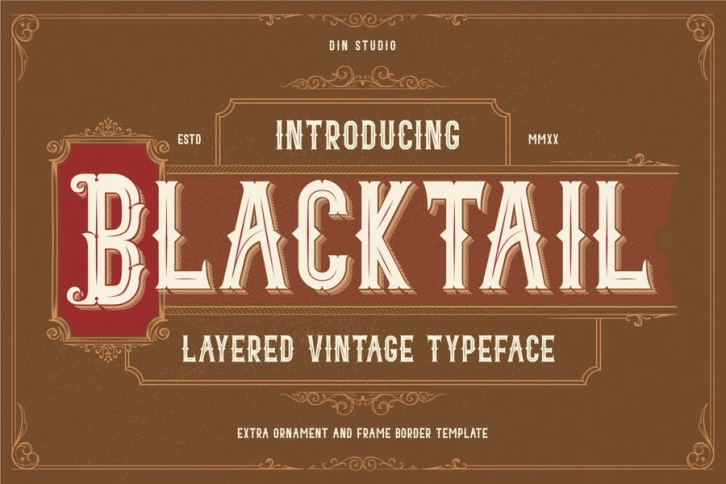 Blacktail - Layered Vintage Font Font Download