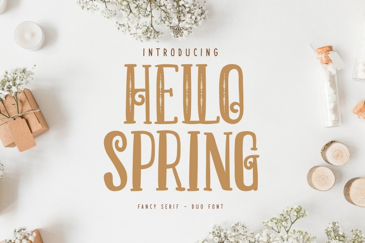 Hello Spring | Fancy Serif Duo Font Font Download