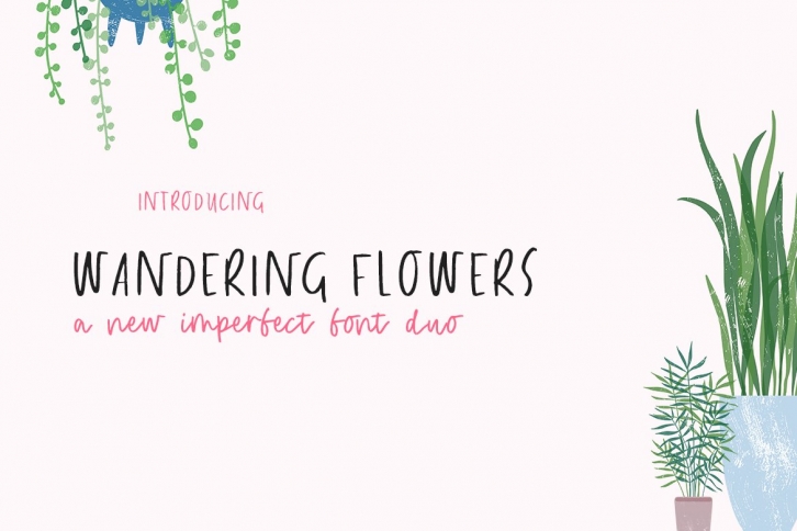 Wandering Flowers Font Duo Font Download