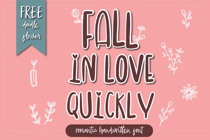 Fall in love quickly romantic handwritten font Font Download
