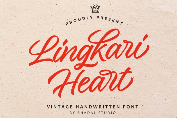 Lingkari Heart - vintage handwritten font Font Download