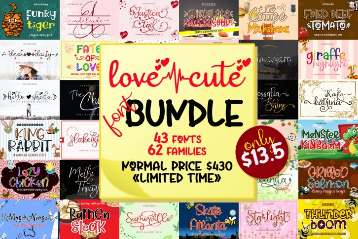 Love Cute Font Bundle Font Download