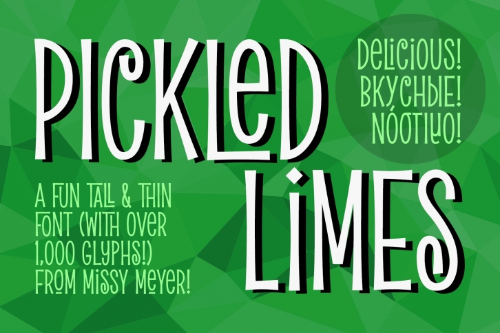 Pickled Limes - a quirky tall & thin font! Font Download