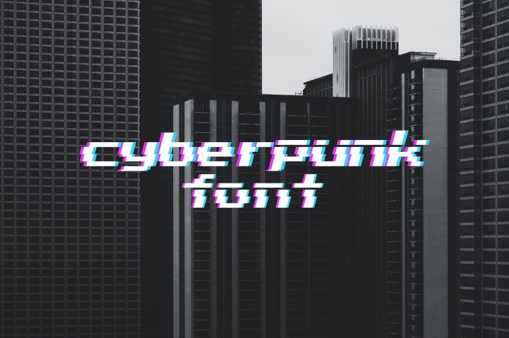 Glitch cyberpunk font  8-bit fonts  vintage font. Font Download