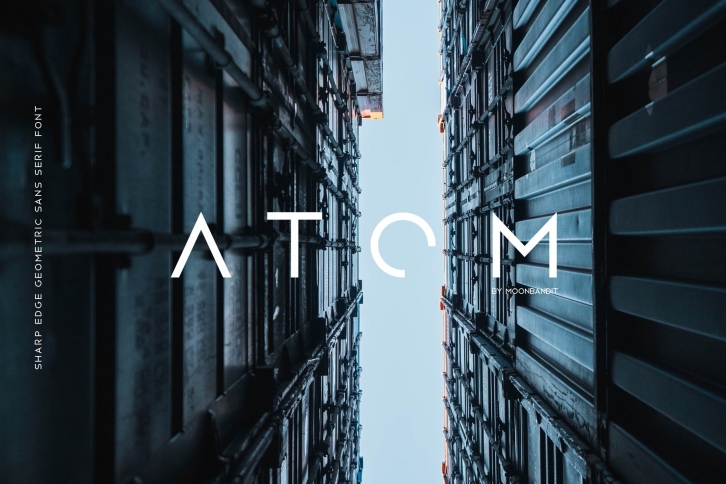 Atom - Sharp edge Future Scifi font Font Download
