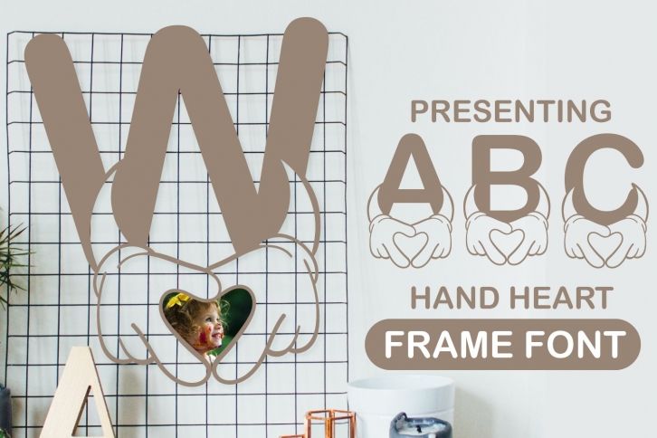 Alphabet Hand Love Frame Cute Paper cut Style Font Font Download