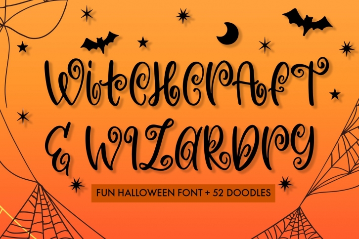 Witchcraft and Wizardry A Fun Halloween Font With Doodles Font Download