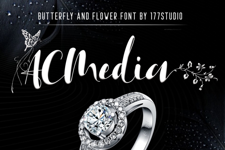 Acmedia Butterflies and Flowers Font Font Download