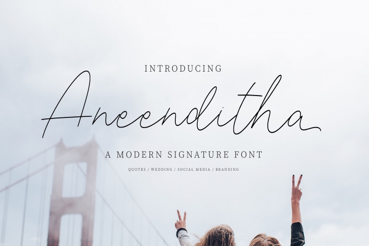 Aneenditha | A Modern Signature Font Font Download