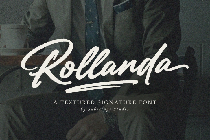 Rollanda - Textured Signature Font Font Download