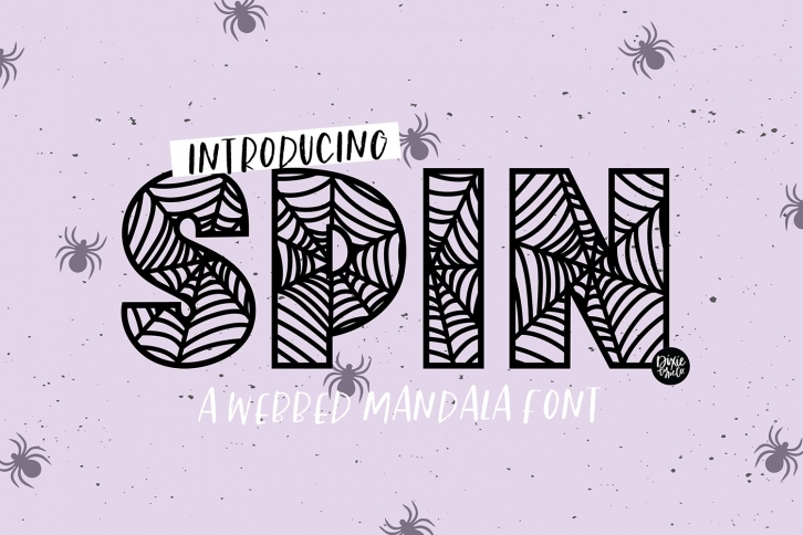 SPIN a Webbed Mandala Halloween Font Font Download