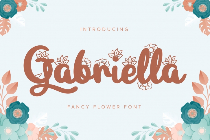 Gabriella | Fancy Flower Font Font Download