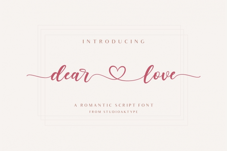 dear love | a romantic script font Font Download