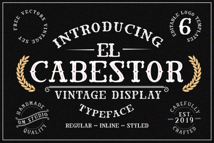 El Cabestor - Vintage Display Typeface & EXTRA Font Download