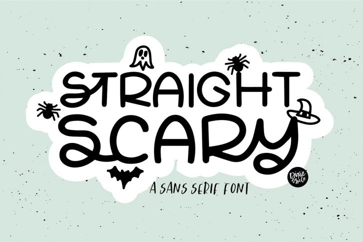STRAIGHT SCARY a Sans Halloween Font with Doodles Font Download