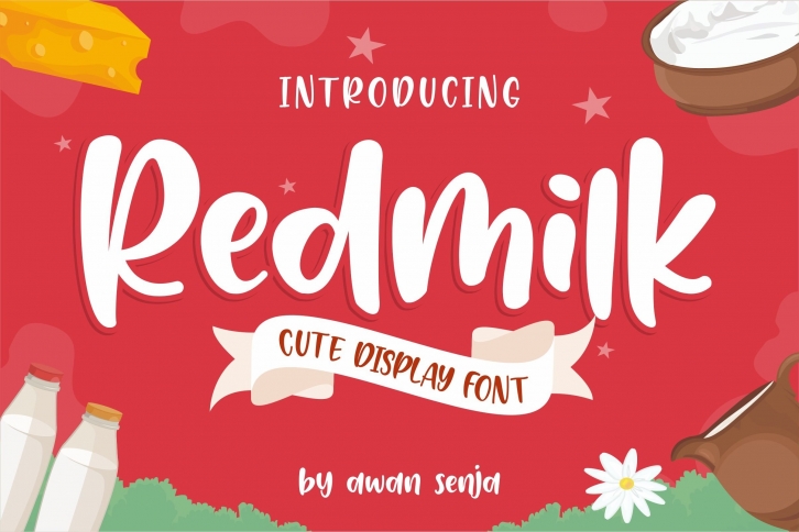 Redmilk - Cute Display Font Font Download