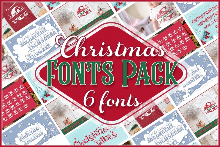 Christmas Fonts Bundle | Christmas Monogram Font Font Download