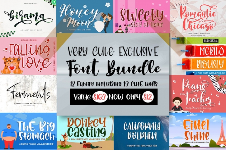 Very Cute Exclusive Handwritten Font Bundle  Limited Time Font Download