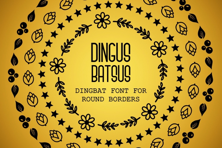 Dingus Batsus, a dingbat font for making borders Font Download