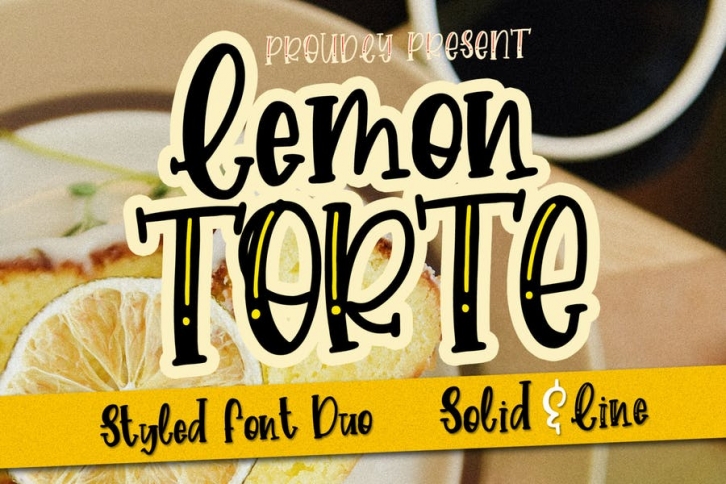 Lemon Torte - Crafty Font duo Solid & Line Font Download