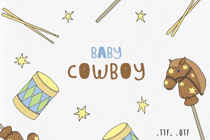 Baby cowboy hand drawn font Font Download