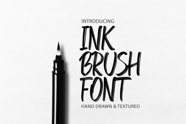 Ink Brush Font. Handwritten textured brush Font. Font Download