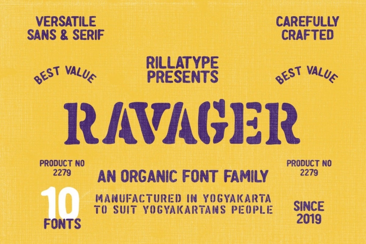 Ravager - Organic Typeface Family Font Download