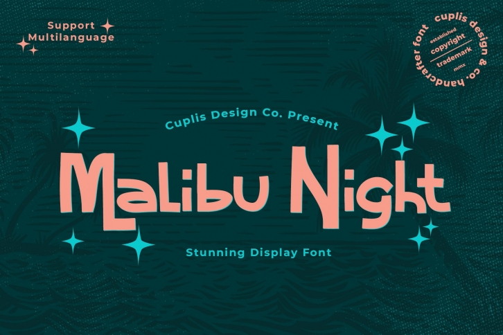 Malibu Night Stunning Display Font Font Download