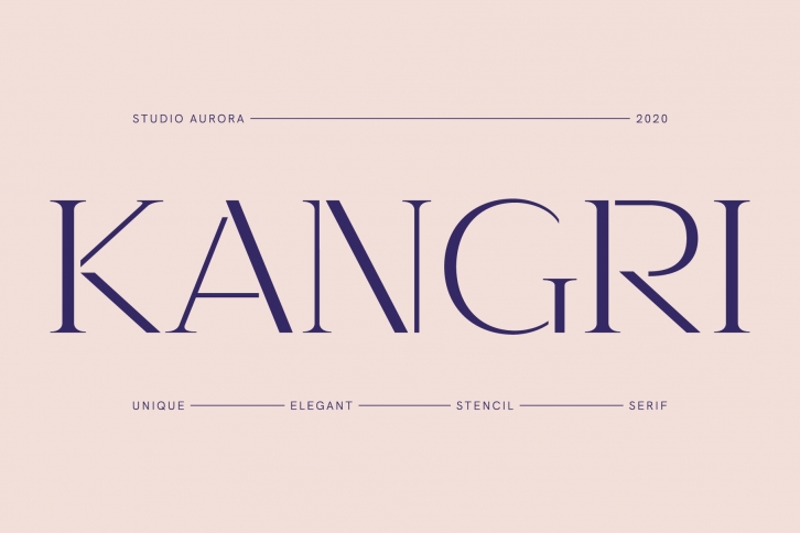 Kangri - Unique Elegant Stencil Serif Font Download