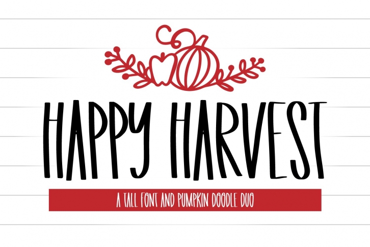 Happy Harvest - A Tall Font And Fall Doodle Duo Font Download