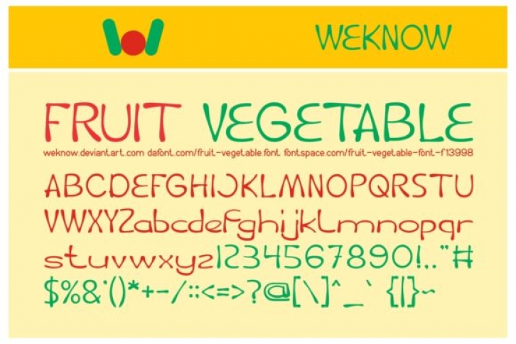 Fruit and Vegetable Font Download