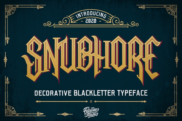 Snubhore - Blackletter Typeface Font Download