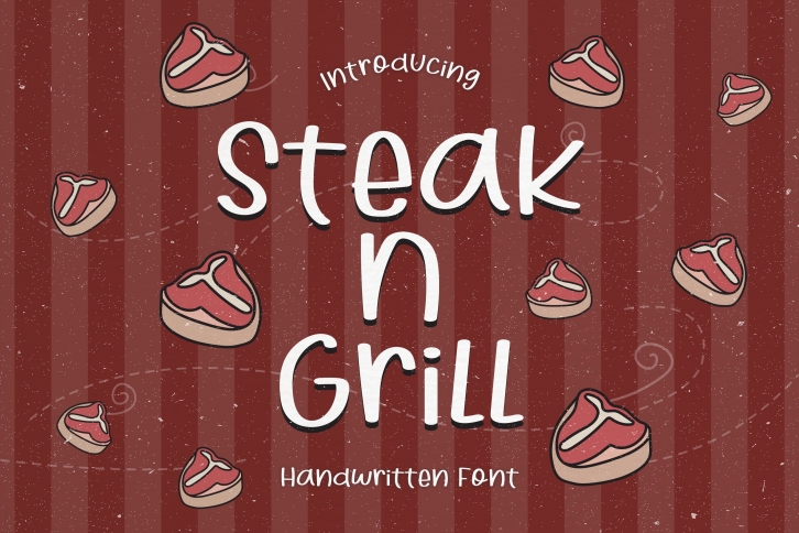 Steak N Grill - A Bouncy Handwritten Font Font Download
